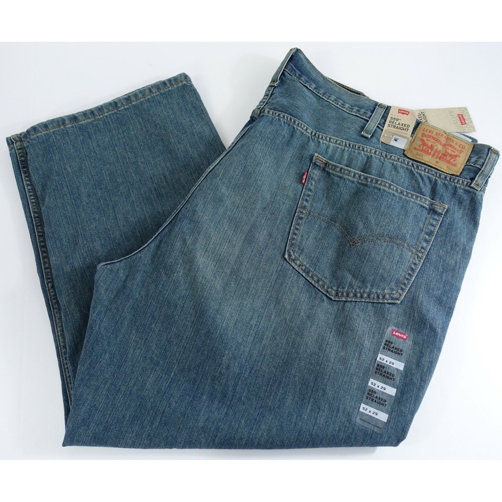 Big Tall Levis 559 Jeans Mens 52x29 Relaxed Fit Straight Leg Cotton Pockets